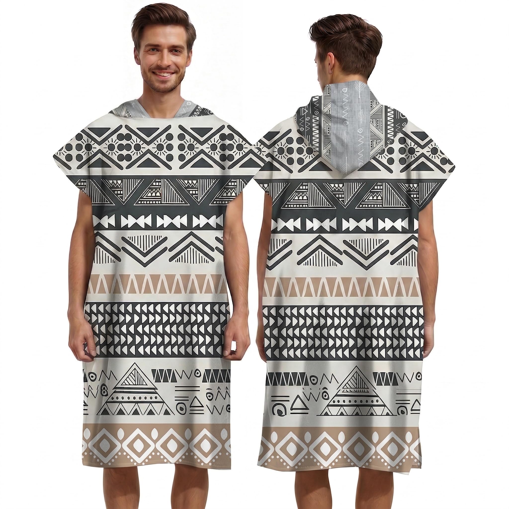 LOMTRATS Quick-drying Surf Poncho, Changing Towel, Bathrobe, Sports Towels for Swimmers,Hoodie for Adults,Swimming,Beach,Surfing,Diving,Bathing（Adult-L）