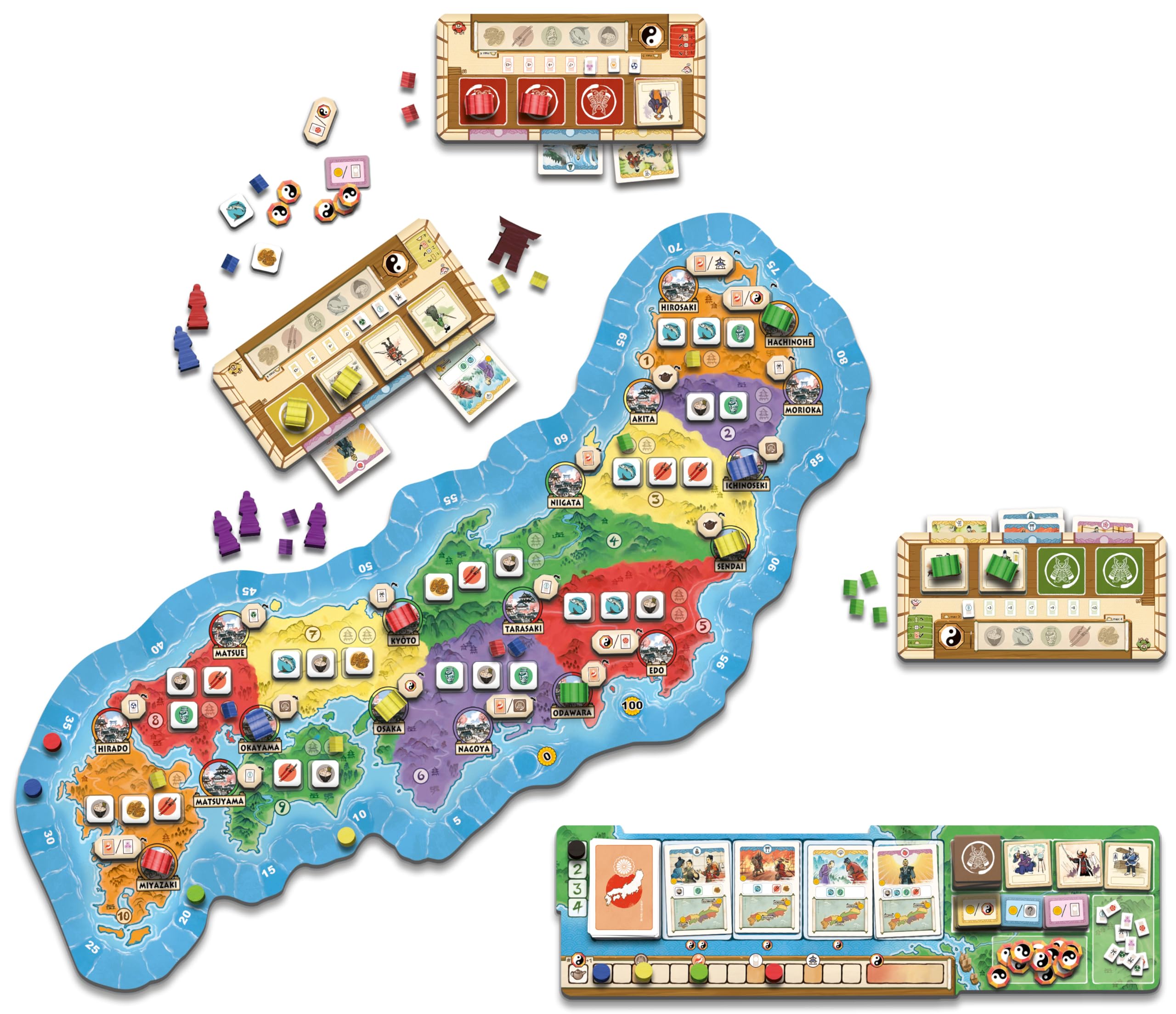 Queen Games - Ronin – taktyczna gra planszowa dla znawców i rodzin – strategiczna kontrola terytorialna w feudalnej Japonii – dla 2-4 graczy, od 10 lat – wysokiej jakości gra towarzyska