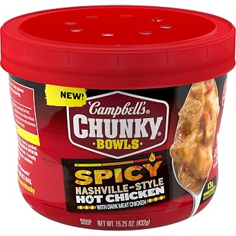 Campbells Chunky Spicy Nashville-Style Hot Chicken Soup, 15.25 oz Bowl