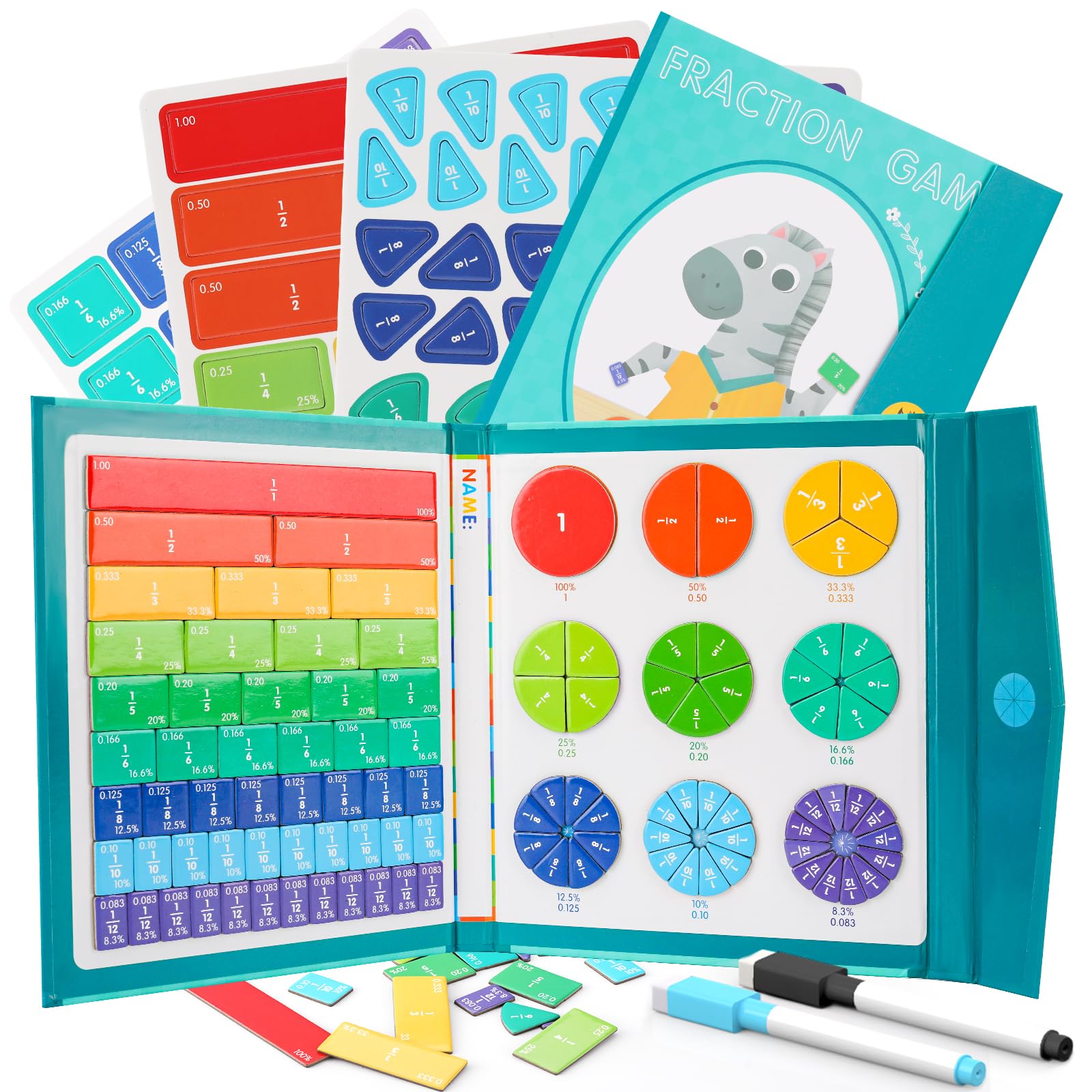 FIPKE Magnetic Fraction Educational Puzzle