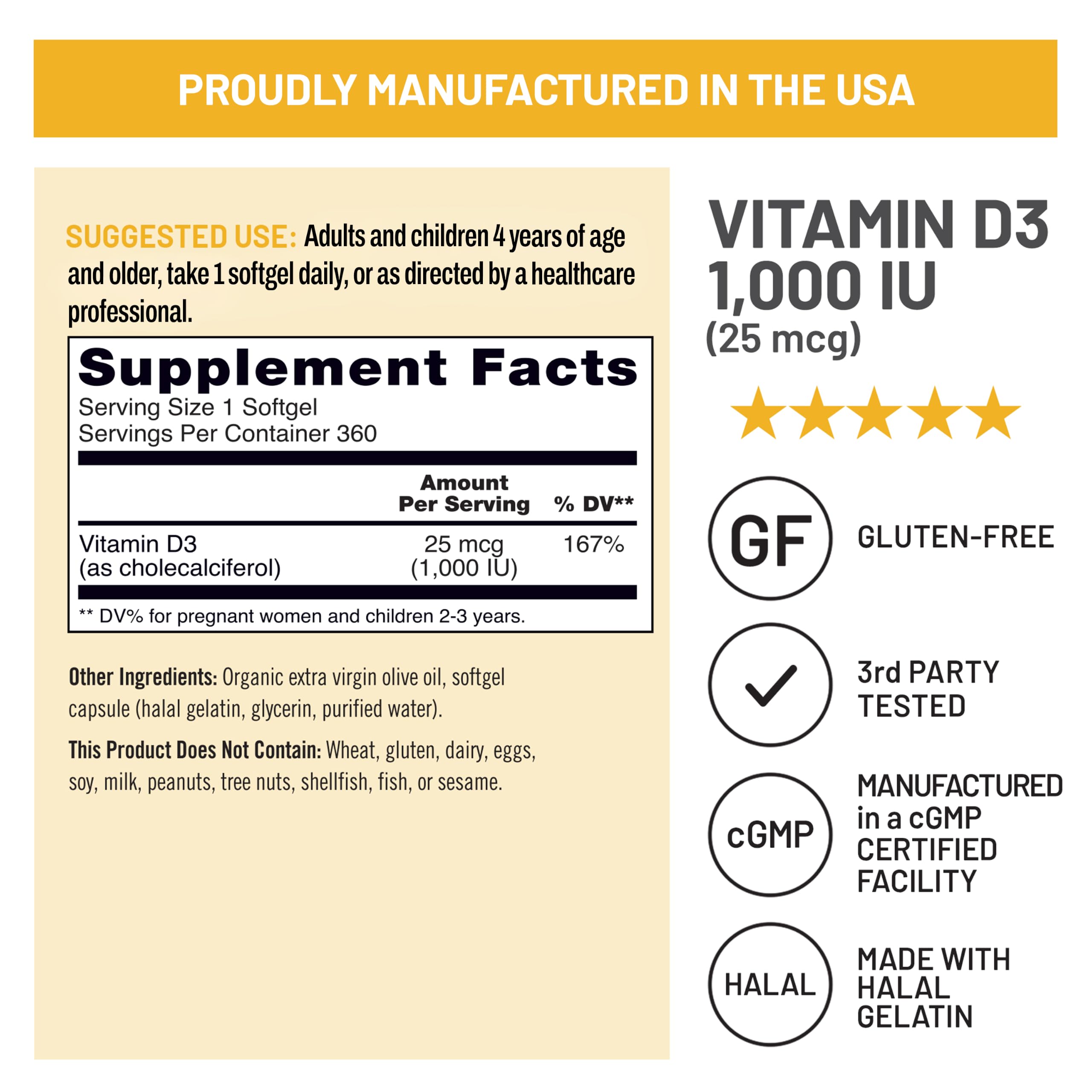 NatureWise Vitamin D3 1000IU Supplement, Immune Support, 360 Mini Softgels — Amazon image 5