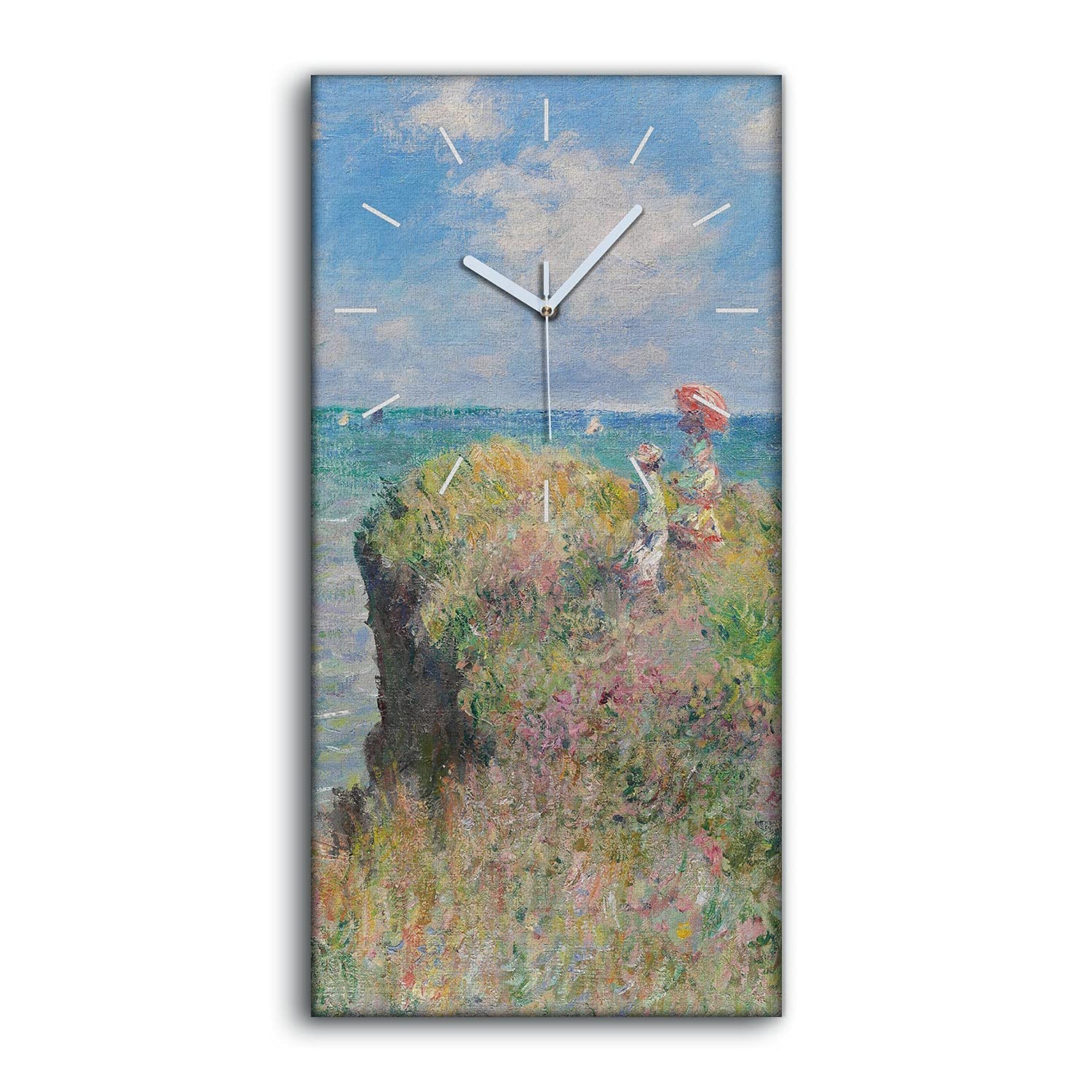 Horloge sur Toile Coloray Salon et Chambre Décoration Murale Impressionniste Pourville 30x60