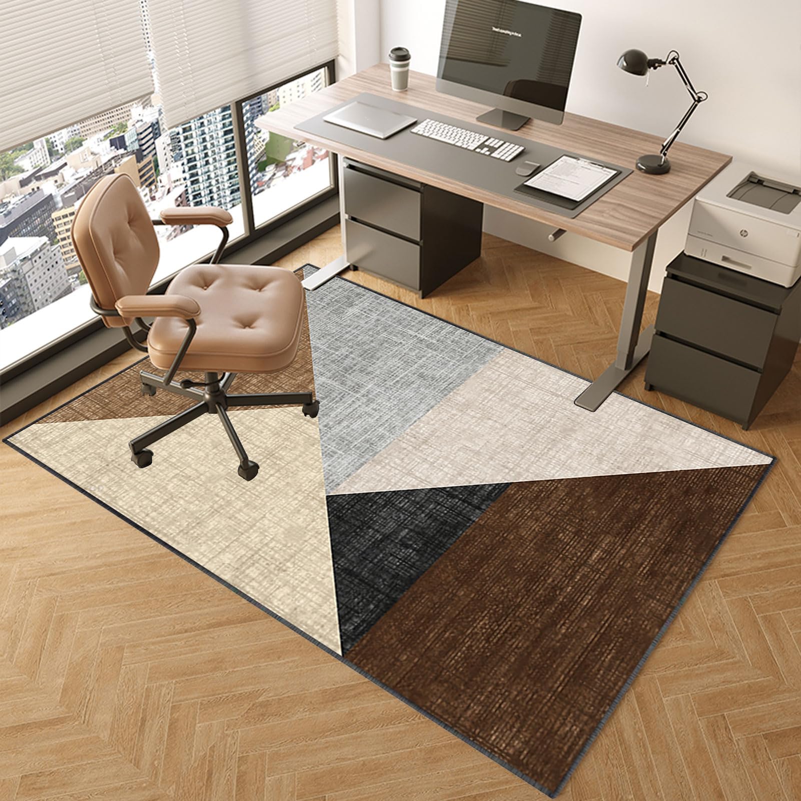 TOYOCC Office Computer Gaming Chair Mat For Carpeted Floor 100 x 140 cm | Desk Chair Mats Hardwood Floors | Multi-Purpose Protector Chair Carpet For Home Office | Chairmats Protects Floors Mat Rug