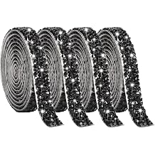 Gartful Rhinestone Strips, Bling Crystal Rhinestones Ribbon for Bedazzling, Multi-Functional DIY Decorative Gemstone Arts Crafts Sticker Tape for Cars, Phones, Funitures, Clothes, Shoes, AB Colored