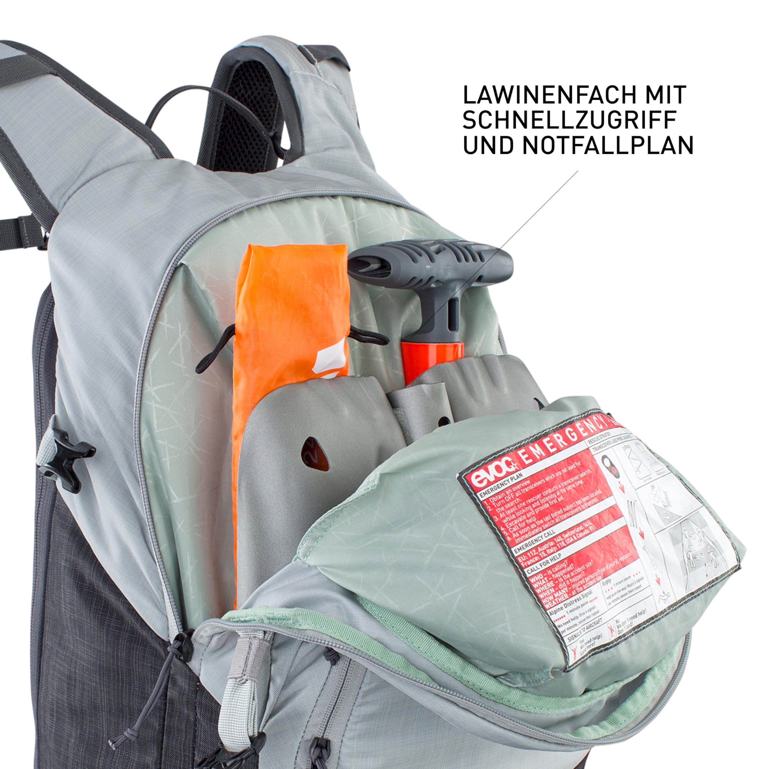 EVOC LINE 30 All-Mountain-Tragerucksack (NEURALITE SYSTEM, Skihalterung, separates Lawinenfach mit Notfallplan, leicht zugängliches Hauptfach, BODDY HUGGING), Staubrosa