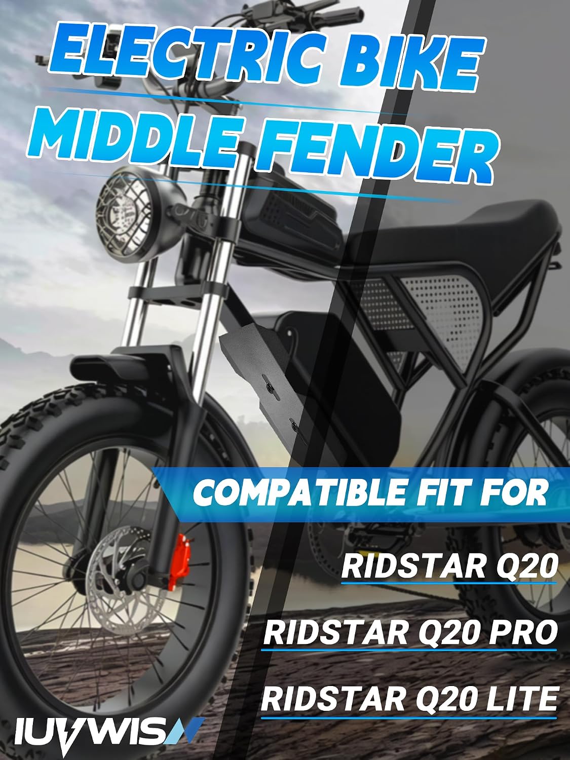 EBike Middle Fender Compatible Fit for Ridstar Q20/Q20 Pro Lite Super 73 S2 S1 RX Z1, Electric Bike Mudguard Cover Splash Mud Guard