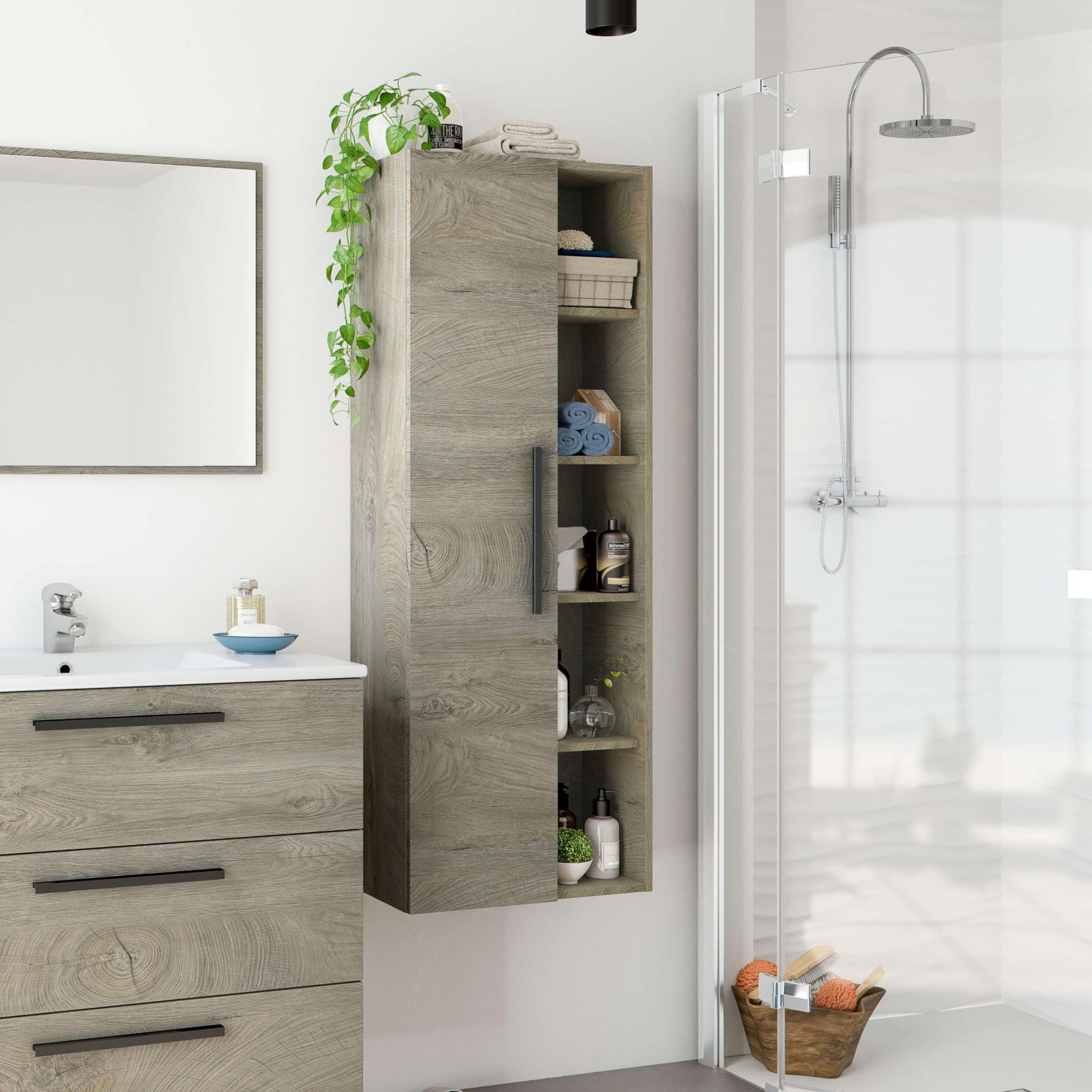 Miroytengo Columna de Baño Color Roble Alaska 135x51x25 cm