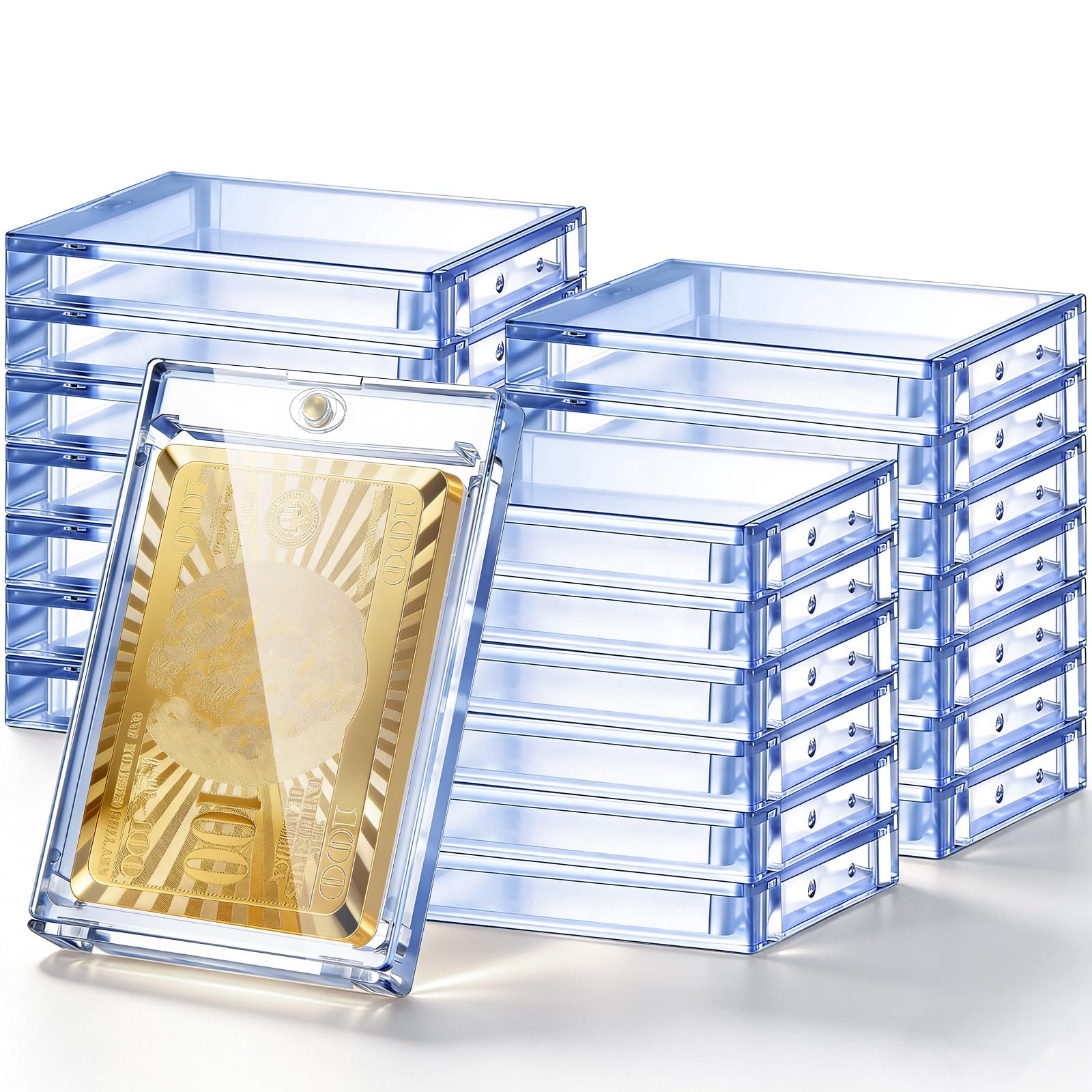 SATINIOR 20 Pcs Acrylic Magnetic Card Holders 2.5 x 3.54 Inch Tag Holder Clear Protectors Hard Plastic UV Protection Case for Sports Baseball Card Trading Storing Displaying (360 Pt)