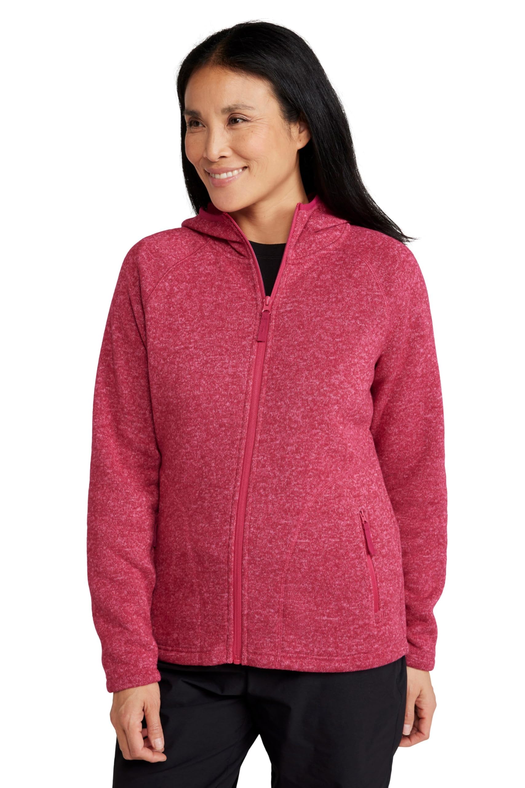 Mountain Warehouse Women's Bright Pink Nevis Full Zip Fleece Jacket - Lightweight, Compact & Breathable Coat With Pockets - For Spring Summer Walking &Travelling Size 10