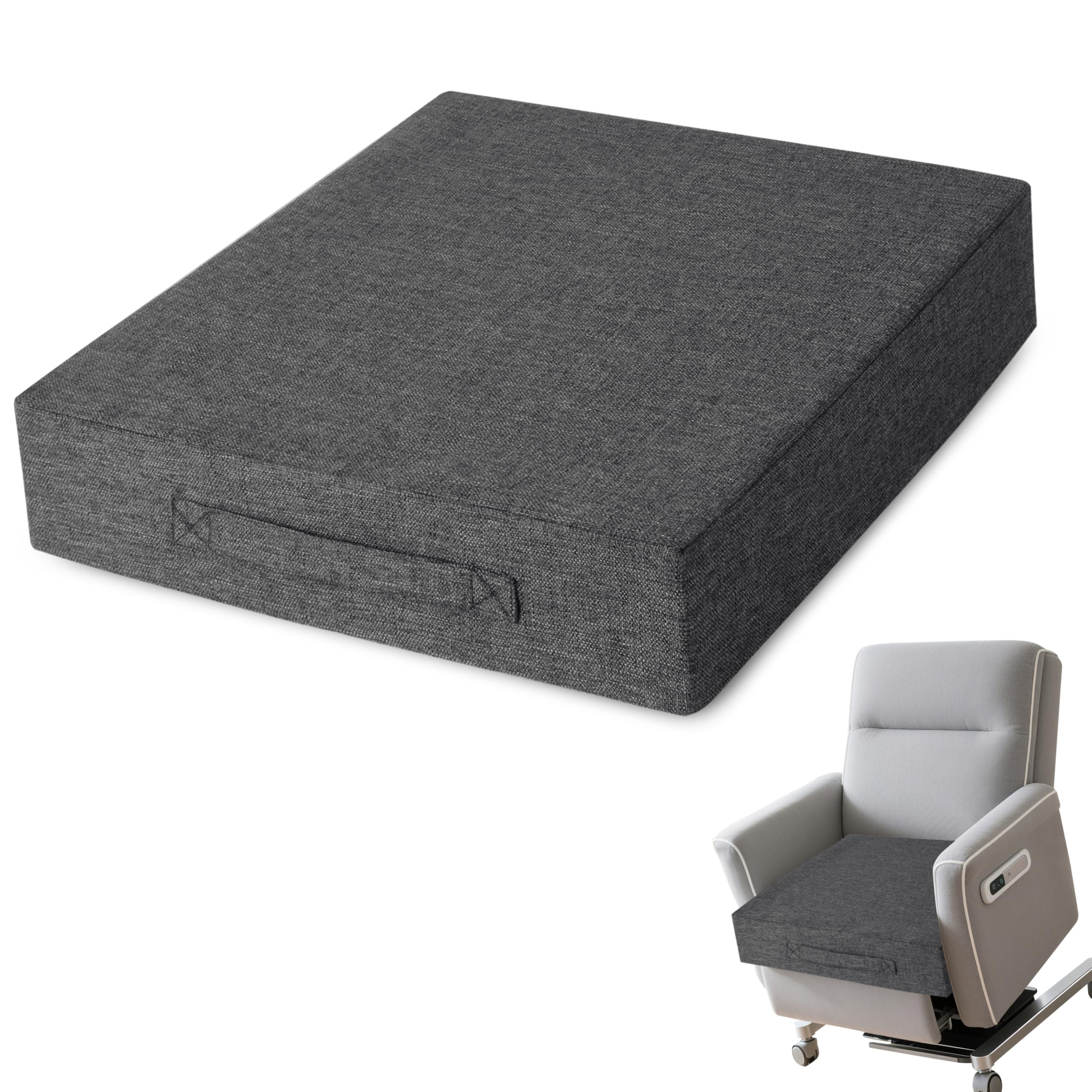 AddGrace Recliner Cushions for Elderly 20"x20"x4" Dark Grey