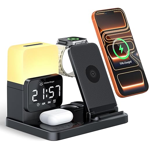 6 in 1 Wireless Charging Station, Charger Stand for Apple Multiple Devices, for i Phone 17 16 15 14