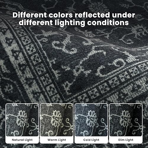 Miniatura 9 de Alfombras lavables de 8 x 10 pies  Alfombras antideslizantes para sala de estar, comedor y dormitorio, alfombra suave y gruesa que no desprende pelo