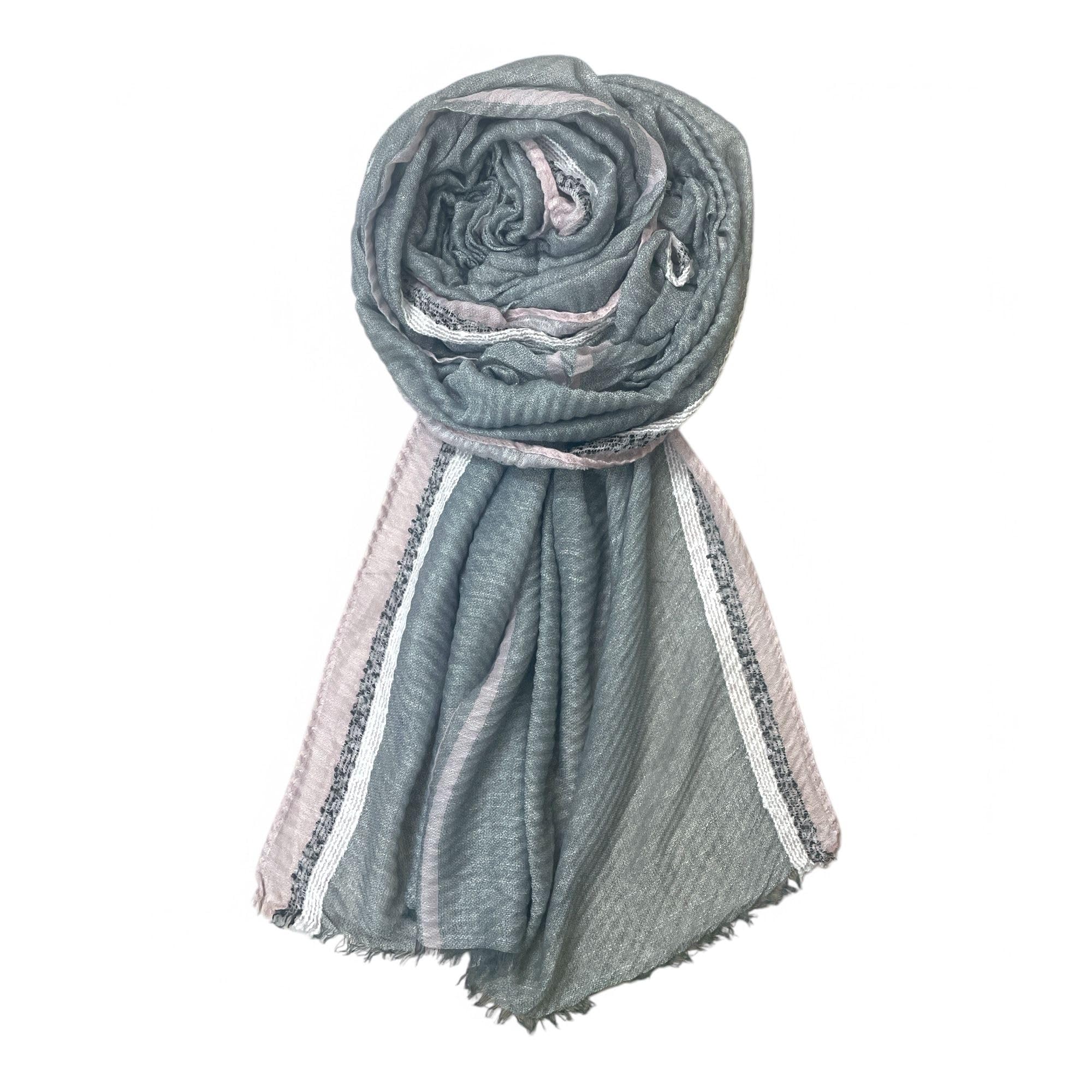 Scarf for Women Stylish Pleated Cotton with Woven Border | Hijab Scarf | Stole | Soft, Lightweight, and Latest Scarves | 77 x 33 Inches-image-49