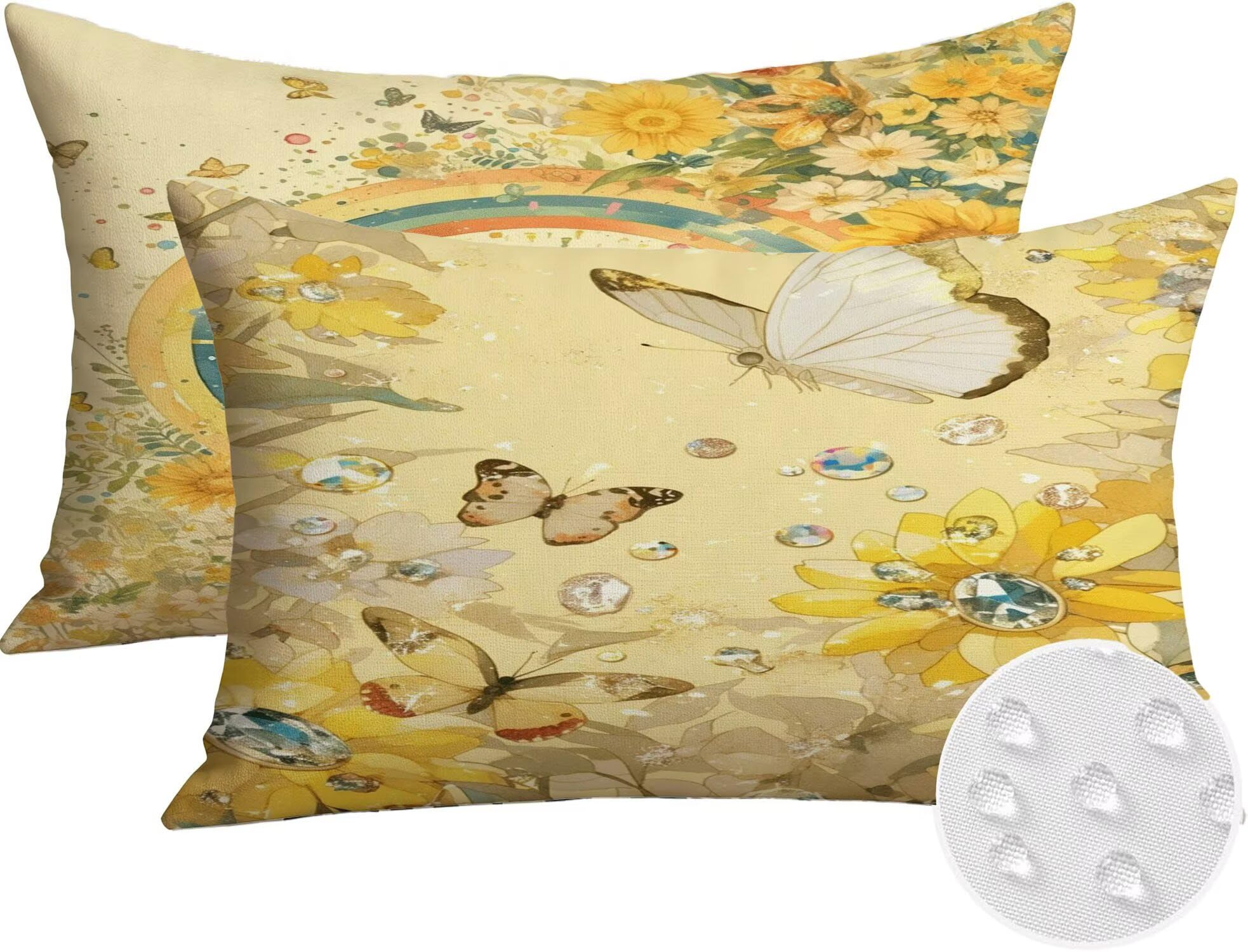 Générique Housse de Coussin Canapé Animal 50x60cm Exterieur Impermeable Flower Taie d'oreiller Décoratif Aesthetic Housse Coussin Decoration pour Chambre Sofa Jardin Balcon Terrasse Lot de 2. T-1229