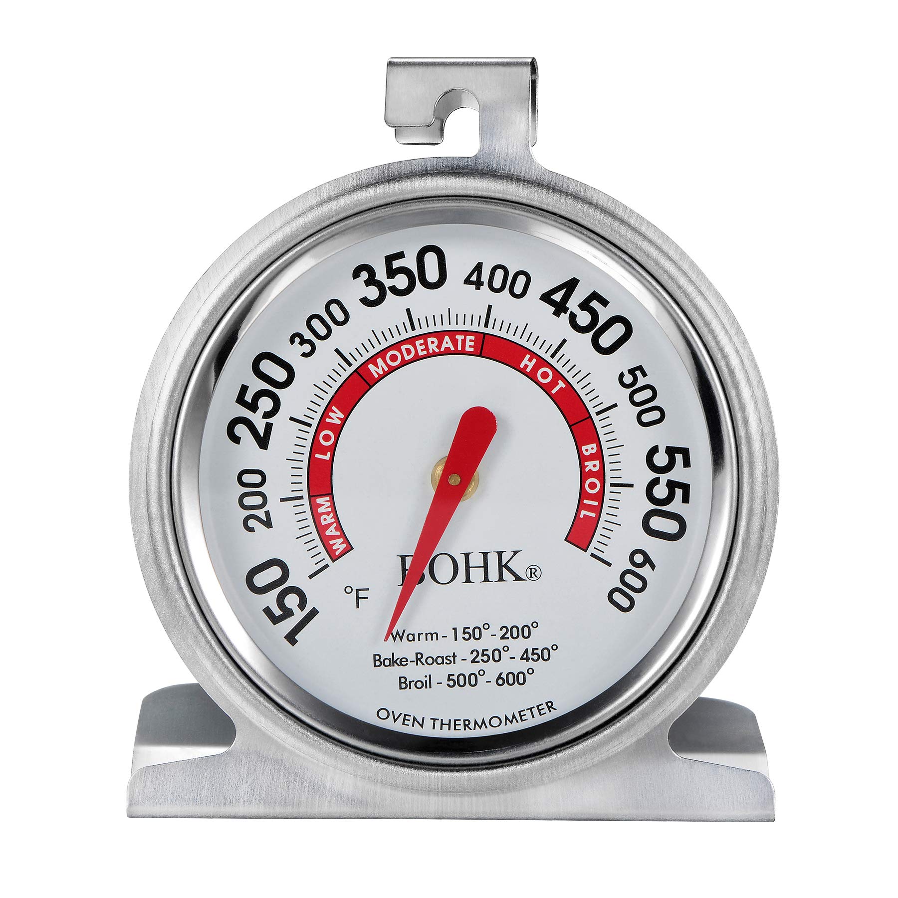 2 Inch Dial Oven Thermometer with Hanging Hook and Rectange Stand Thermometer for Oven Baking Roasting Cooking