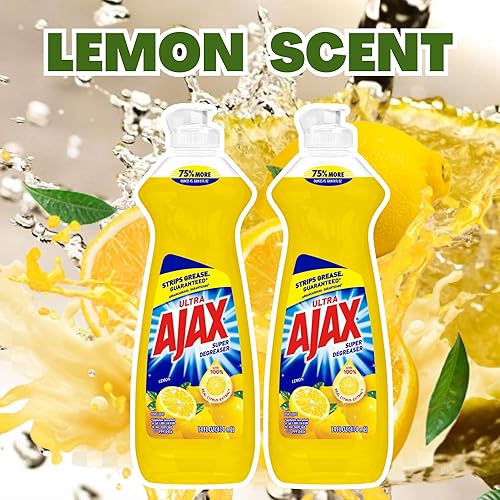 Miniatura 4 de Ajax - Jabón para platos Ajax líquido para lavar platos, súper desengrasante, 14 onzas líquidas (limón, 6 unidades (paquete de 1), incluye tarjeta