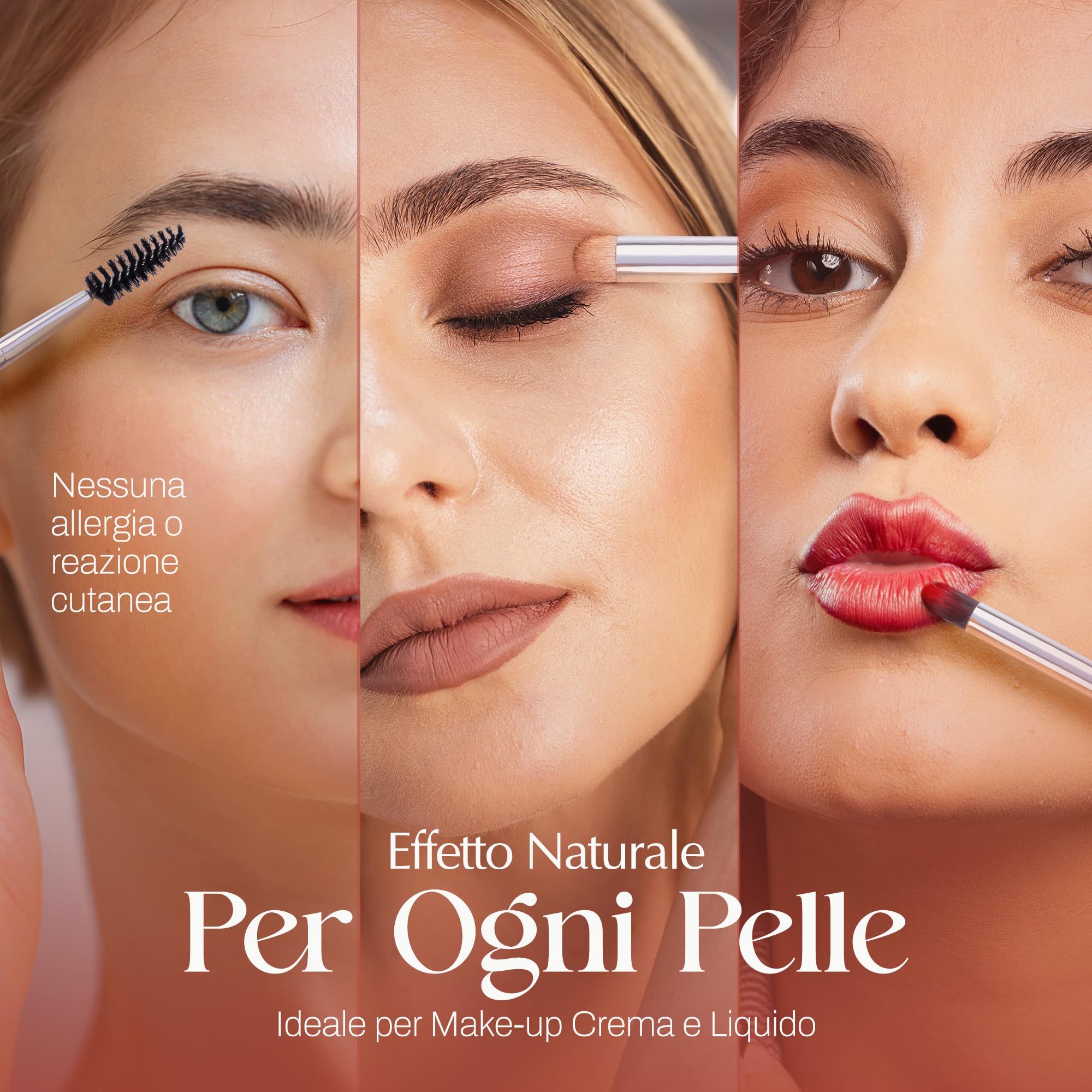 PORTENTUM Set Pennelli Make Up 10 + 2 Premium synthetic pennelli trucco per fondazione cipria fard, ombretto, Set di pennelli make up, kit con spugnetta e Blender Beauty