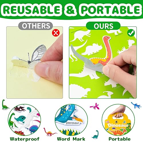 Miniatura 4 de Libro de calcomanías reutilizables para niños, 3 juegos de libros de actividades temáticas con calcomanías hinchadas para niños y niñas de 3, 4, 5,