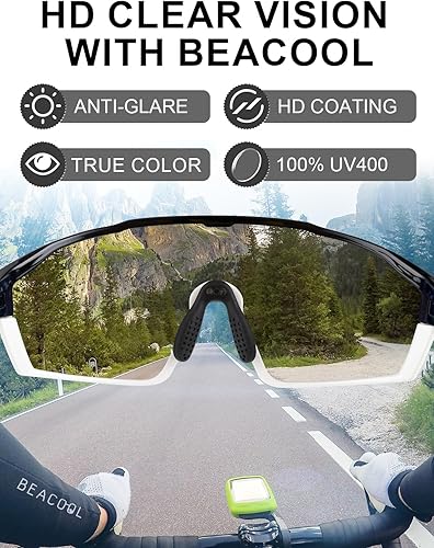 Miniatura 6 de BEACOOL Polarized Sports Cycling Glasses Men Women UV400 Baseball Sunglasses TR90 Frame for Fishing Running Golf Softball