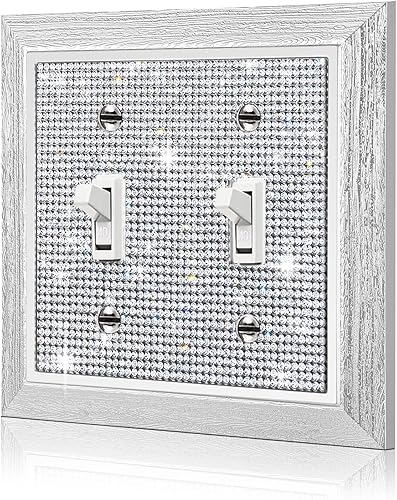 Miniatura 30 de Gaocai 1 pieza Placas de pared con diamantes de imitación brillantes Cubierta de interruptor de luz Placa decorativa de pared con palanca única