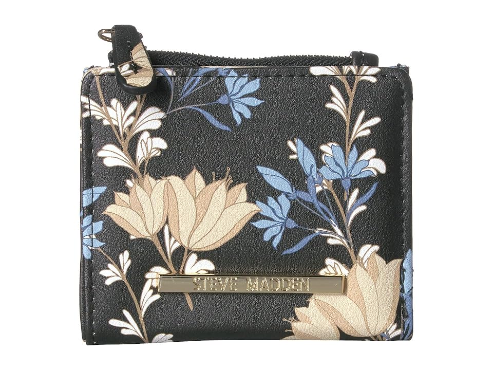 

Steve Madden French Smooth Wallet (Black Floral) Wallet Handbags, Multi