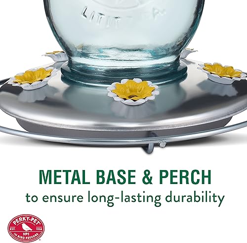 Miniatura 5 de Perky-Pet 785-1SR - Comedero de vidrio vintage para colibríes decoración de jardín al aire libre capacidad de 32 onzas