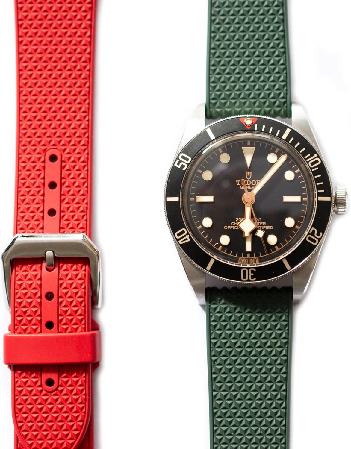 Textured FKM Rubber Band For Watches, Premium Textured FKM Rubber Watch Band Strap, Quick Release 20mm 22mm Replacement Watch Straps - Image 8