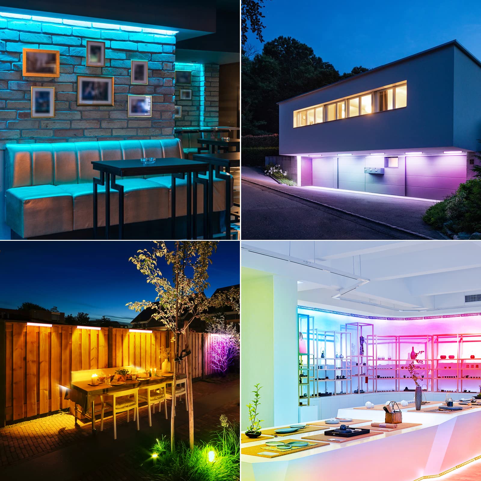 MEIHUA 42W RGB Strahler Außen 10 Farben 6 Helligkeit 30 Dynamische Modi | IP66 Wasserdicht Wallwasher LED Bar Lichteffekte Mit Fernbedienung Partylicht Für Bühnenlichter Weihnachten Halloween 2 Pack