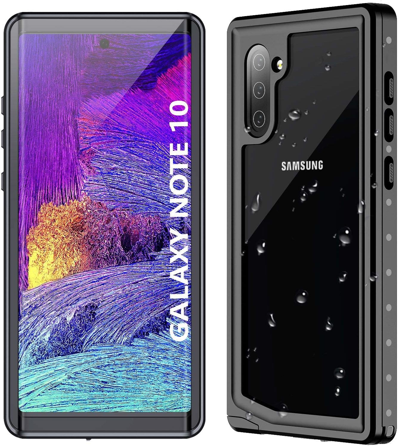 Samsung Galaxy Note 10 Waterproof Case, Note 10 Case with Built in Screen Protector 360° Full Body Protective Shockproof Dirtproof IP68 Underwater Waterproof Case for Samsung Note 10(6.3inch)