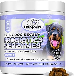 Dog Probiotics and Digestive Enzymes - Relief Diarrhea, Dog Gas, Bloating, Constipation, Upset Stomach - Pet Digestive Sup...