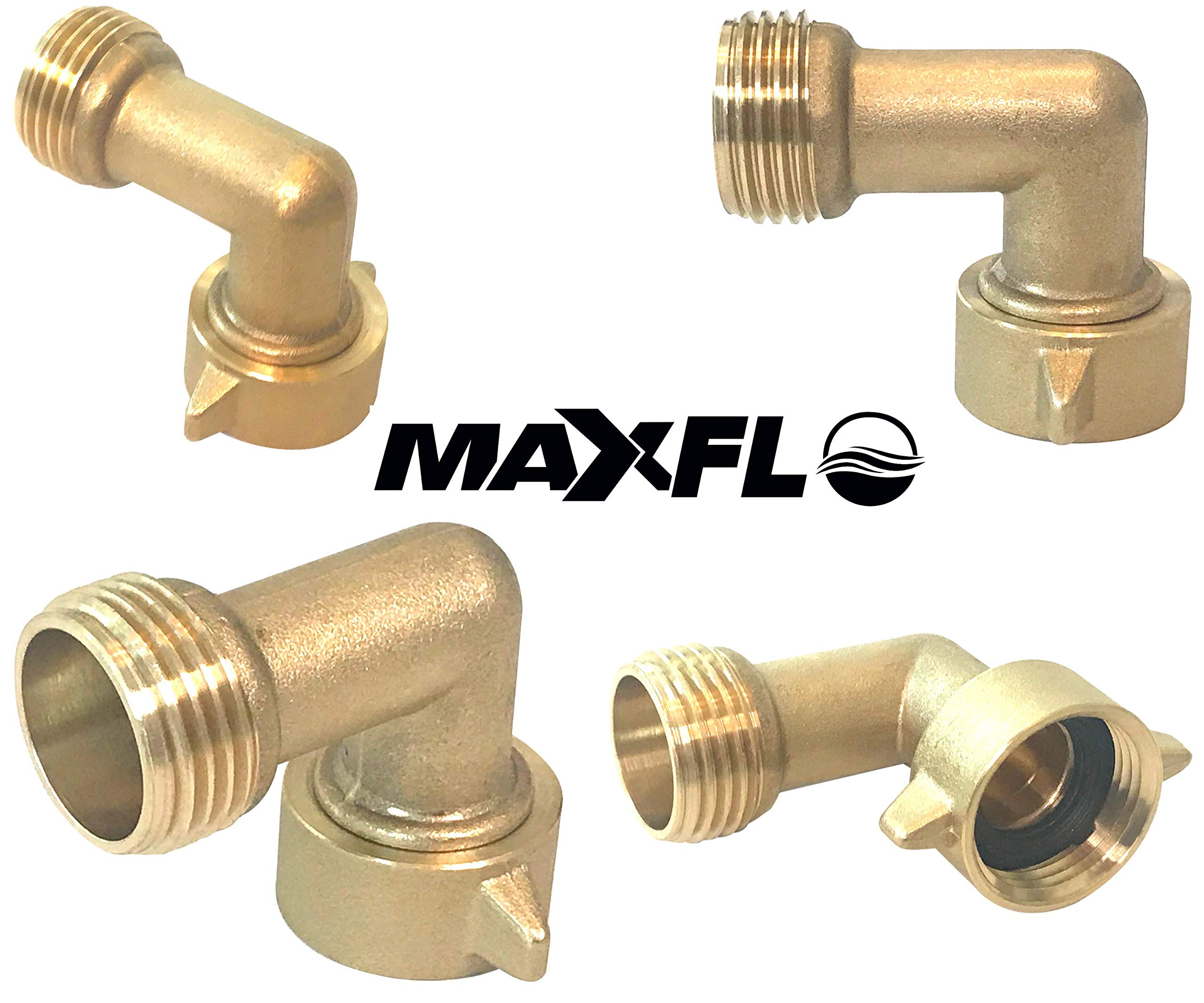 Buy MAXFLO Hose Adapter Garden Hose Elbow Connector 90 Degree Brass Hose Connector Elbow [2 Pack