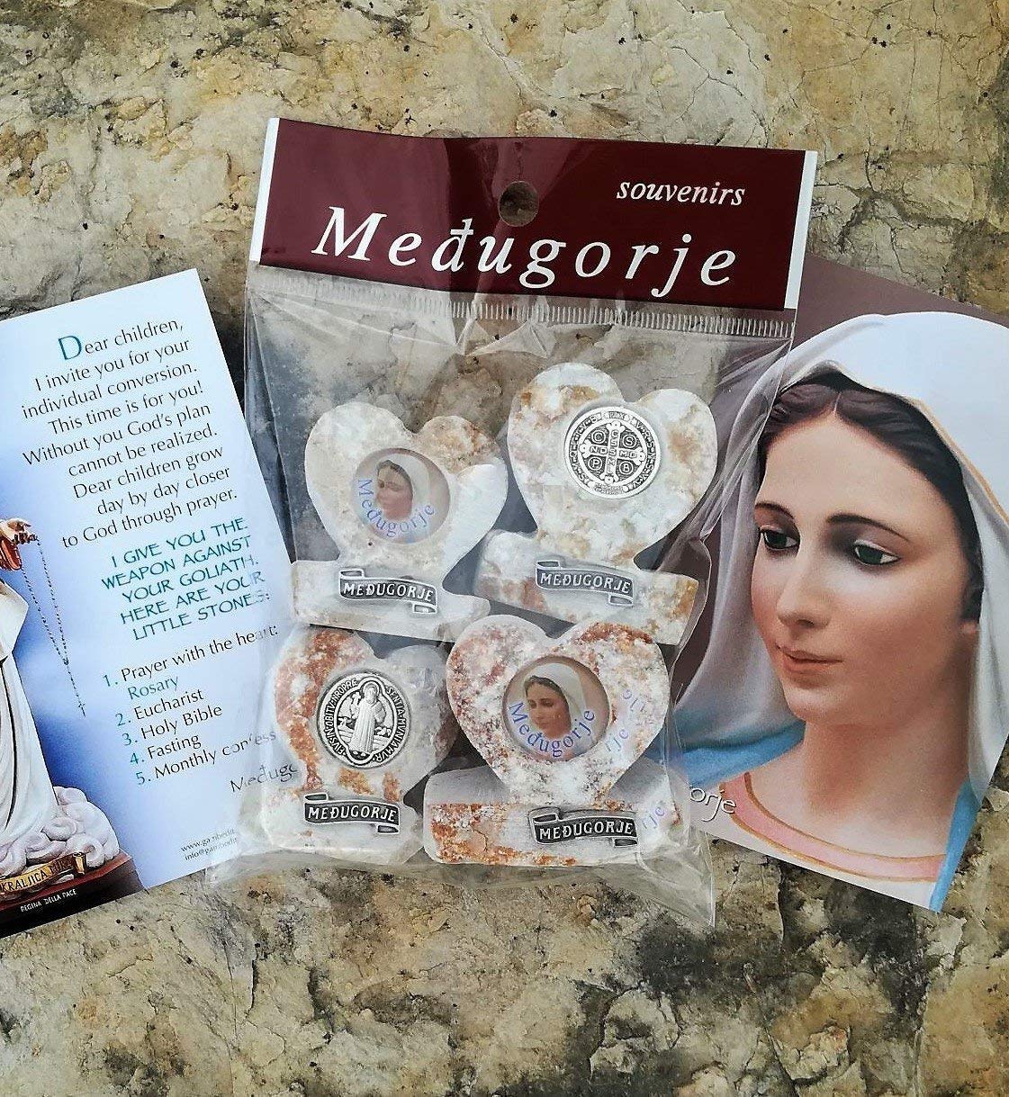 Stone Heart Figurines from Medjugorje, Handmade catholic