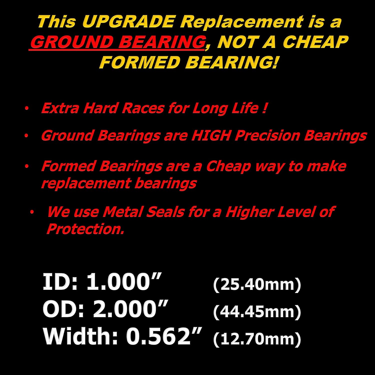 (4 Pack) HD Switch Front Wheel Bearing Replaces Bobcat ZT100 ZT200 ZT220 ZT331 218ES ZTM1250 BZT1000 BZT3310 JZT1250 - OEM Upgrade