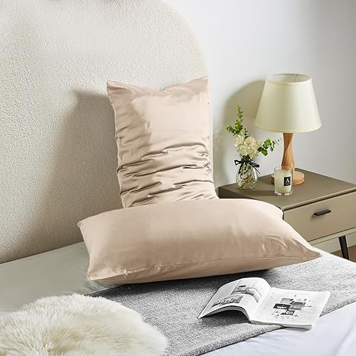 Miniatura 21 de Funda de almohada de seda para cabello y piel, de seda de morera, suave, transpirable, lisa de ambos lados, de seda natural, con cremallera, 1 Azul