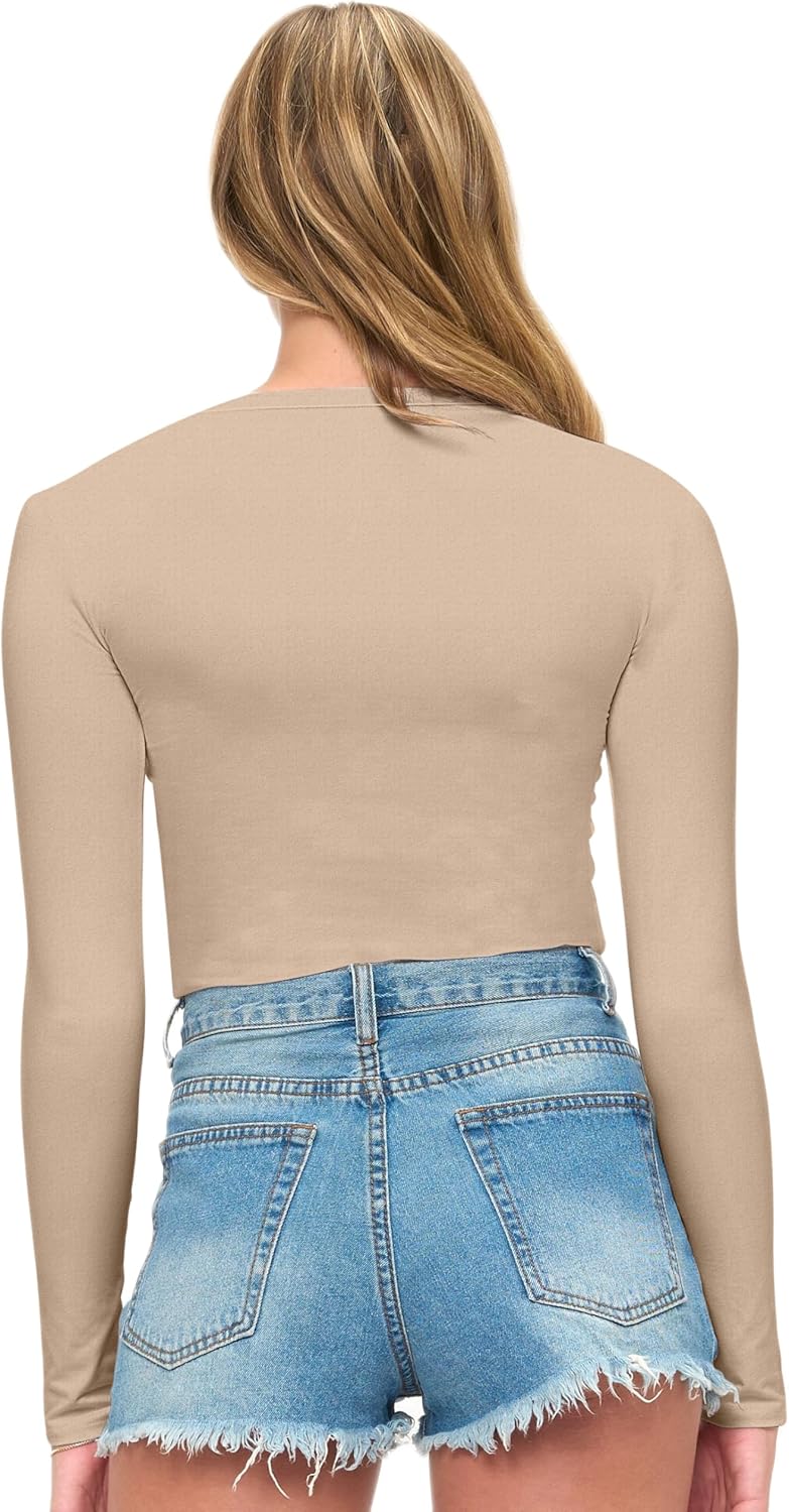 Natural Uniforms Womens Super Soft, Super Stretch Y2K Long Sleeve Baby Tee Crop Top - Image 6