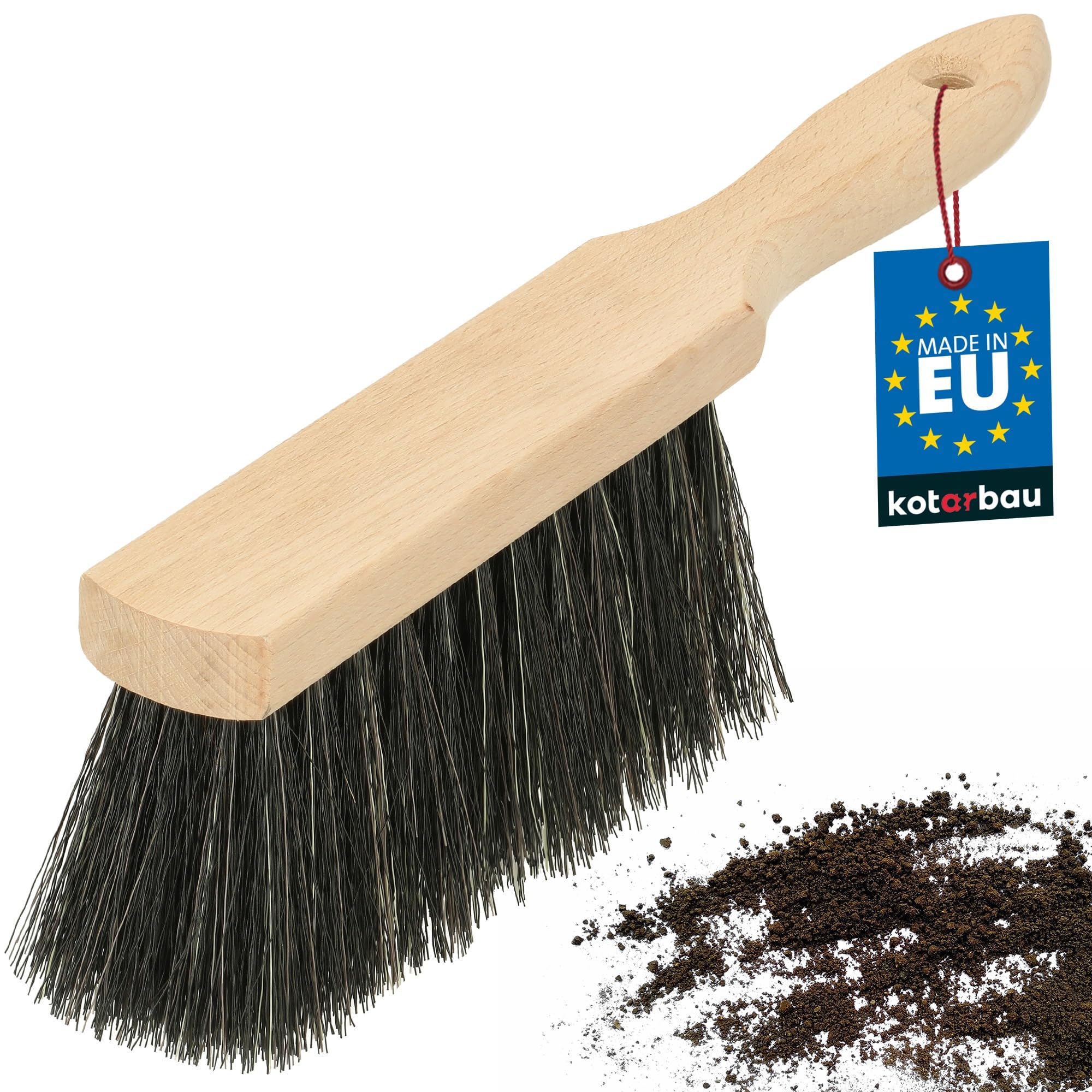 KOTARBAU® Handbesen - Handfeger aus Holz - Zum Kehren von Staub - 29 cm - Schneebesen - Holzgriff Bürste - Camping Besen