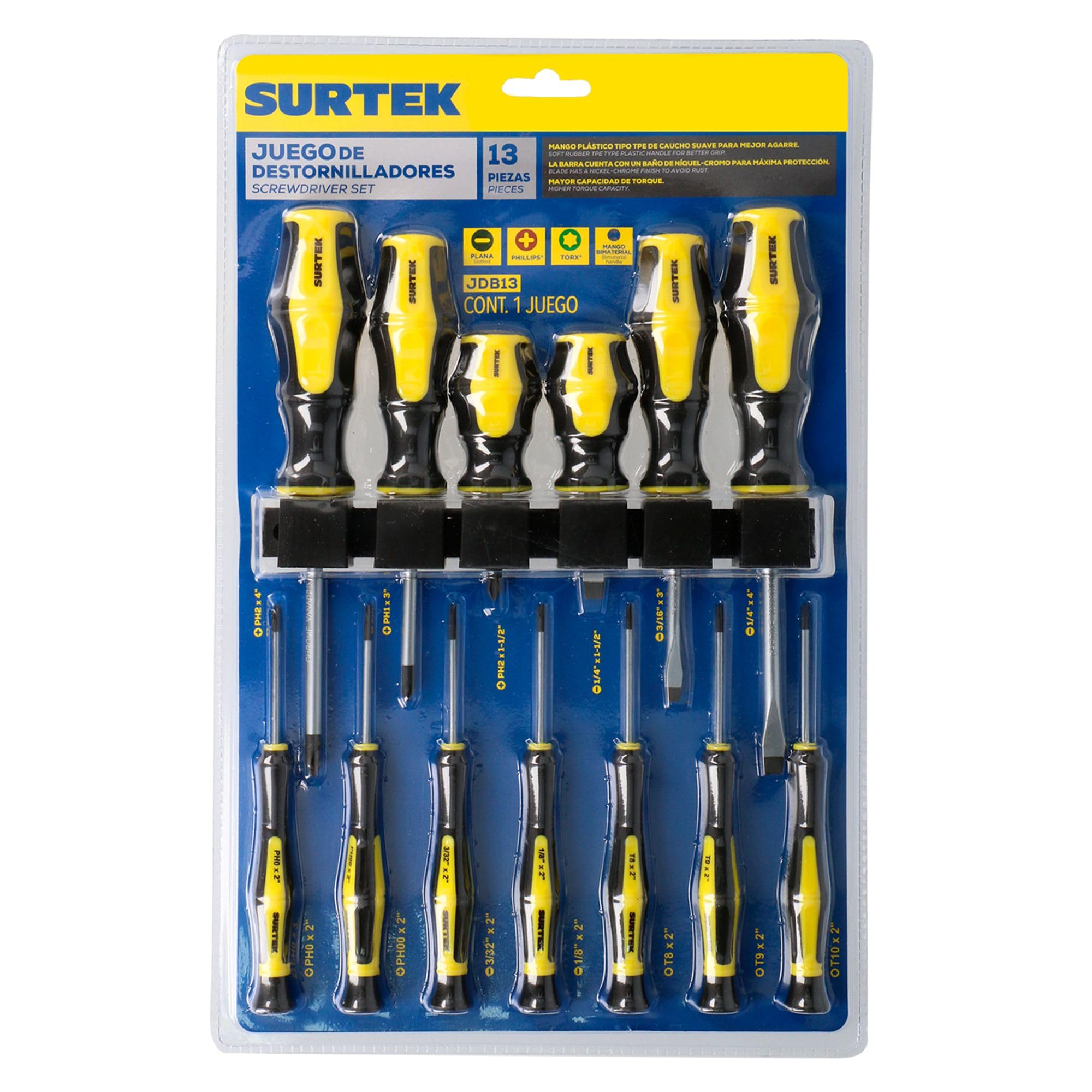 Juego Destornilladores Electricista De 13, Destornillador Aislados De 1000V Con Herramientas De Reparación Eléctrica, Profesional Screwdriver Set