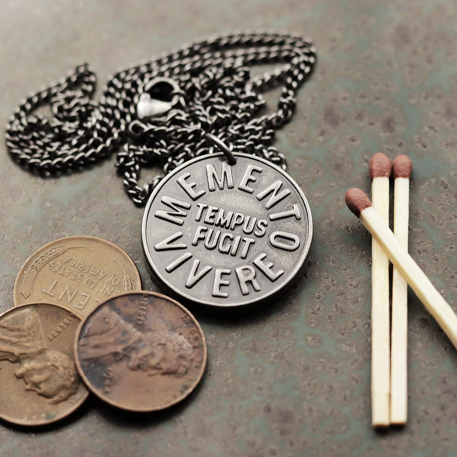 Stoic Muse Memento Mori Double Sided Pendant Necklace - Image 3