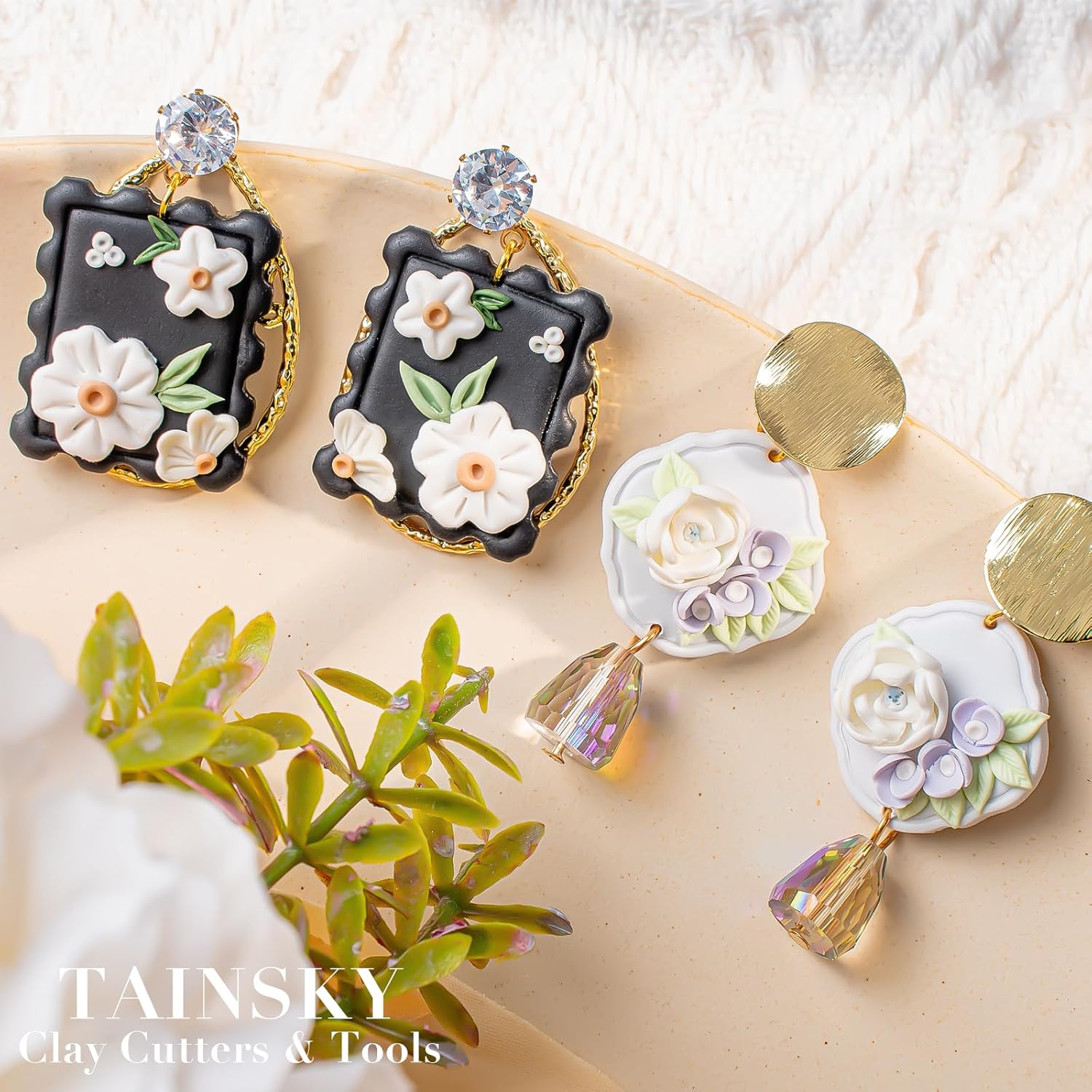 TAINSKY Polymer Clay Cutters - 22 Shapes Frame Clay Cutters, Boho Polymer Clay Cutters for Earrings Jewelry Making, Window Clay Cutters for Polymer Clay Jewelry. (Style-A) - Image 7