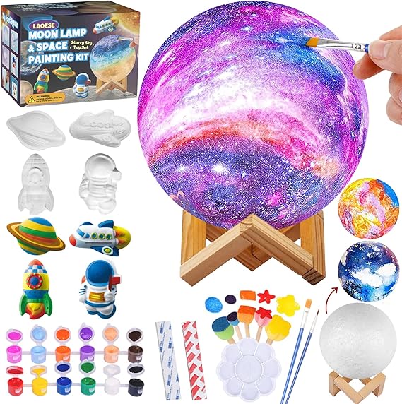 Paint Your Own Moon Lamp Kit, Cool Gifts DIY 3D Space Moon