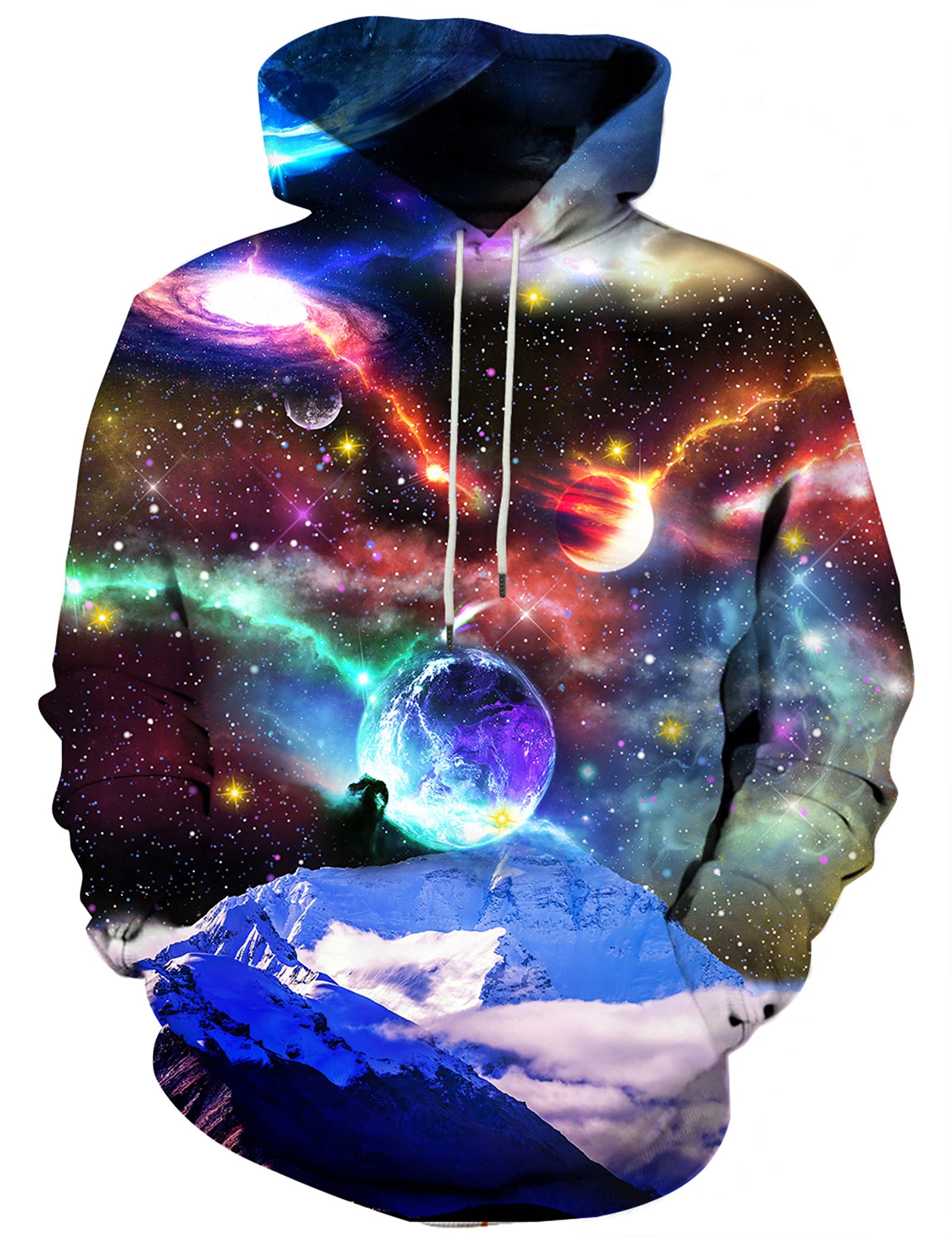 Hgvoetty Unisex 3D Print Hoodies Graphic Space Pullover Hooded Sweatshirts for Men Women