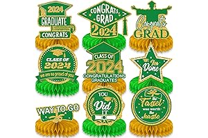 Green and Yellow Graduation Table Centerpieces 2024
