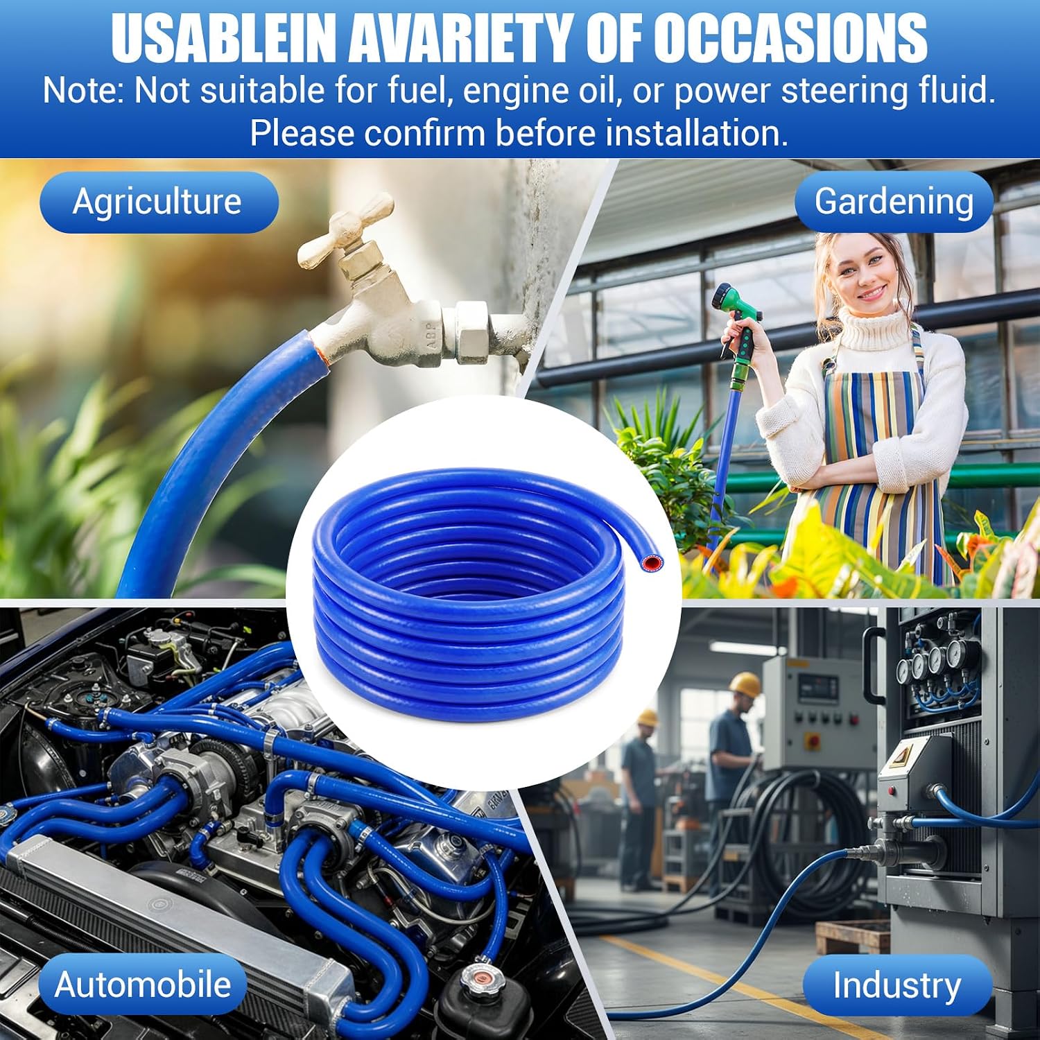 Outus 1/2" ID Silicone Heater Hose 25ft Roll, Coolant Radiator Straight Rupture Pressure 80 Psi Reinforced High Temperature for Water/gas Transportation for Vehicle Cooling Systems(Blue)