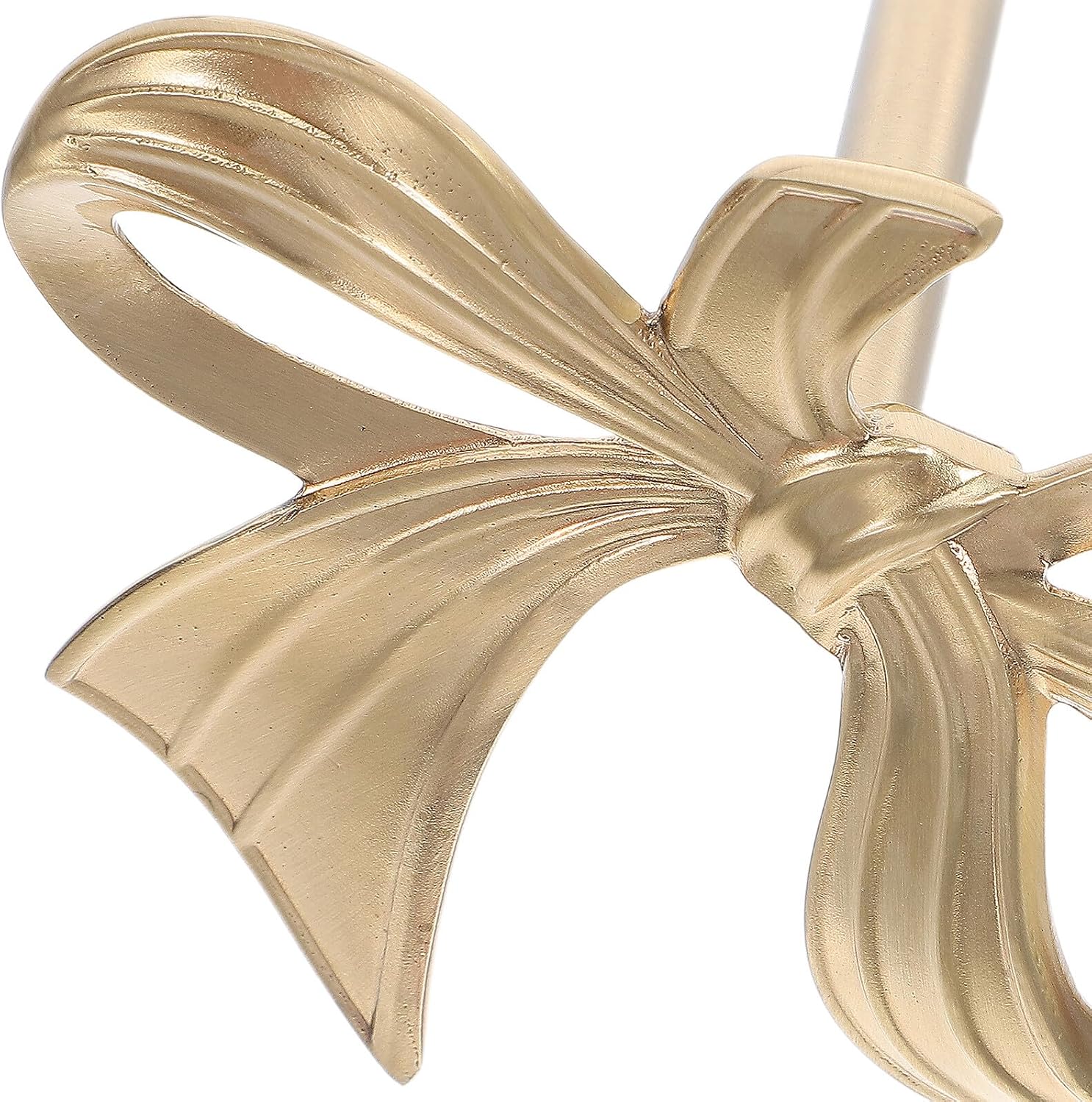 SHINEOFI Brass Bow Curtain Holdbacks Gold Metal Wall-Mounted Curtain Hooks Bowknot Tiebacks for Living Room Bedroom Office Window Décor