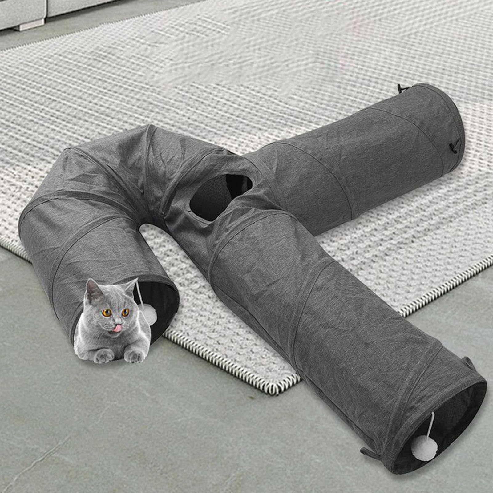Tunnel Animal Pliable - Tunnel de Lapin, Boule Suspendue, Grand Jouet pour