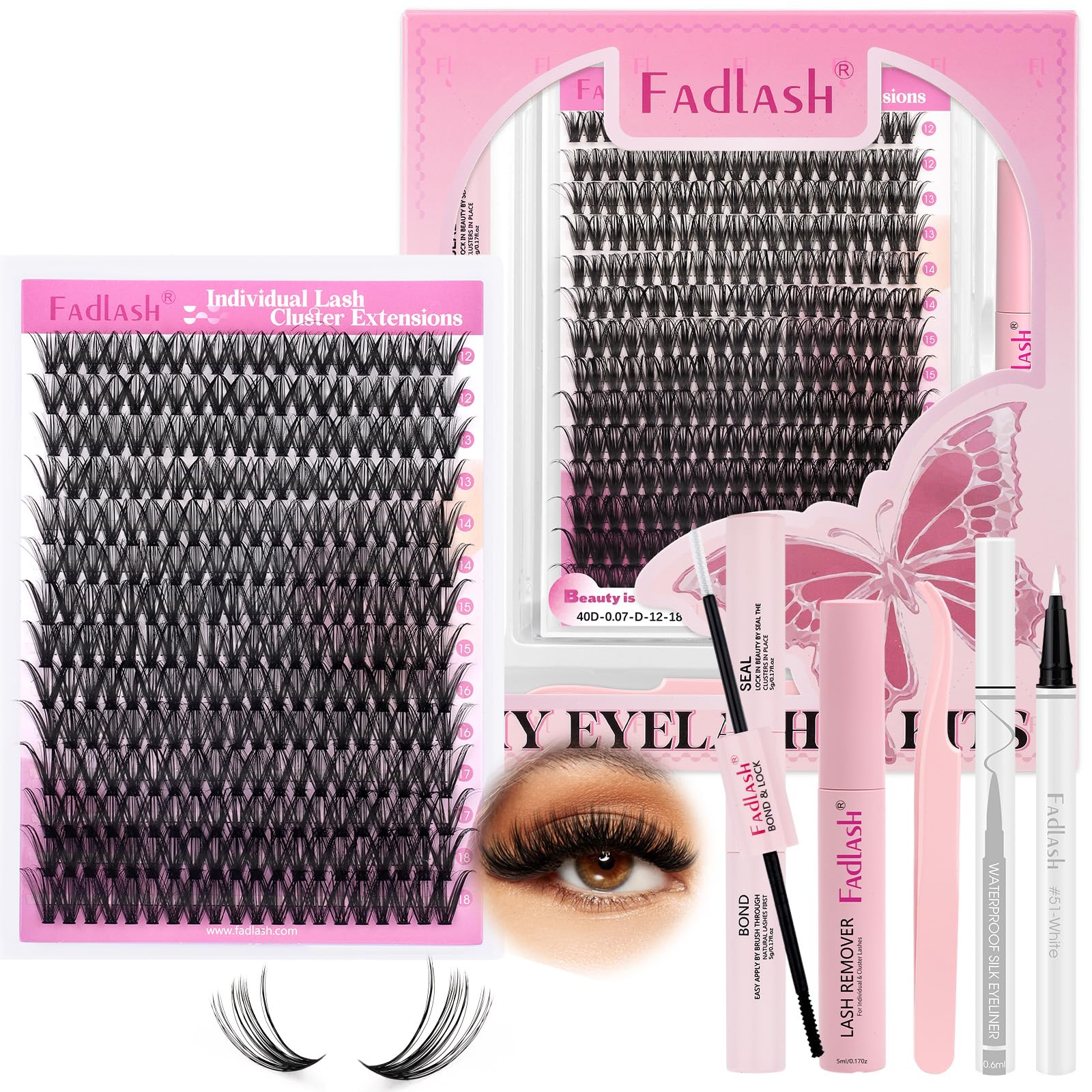 FADLASH Lash 120pcs 0.07mm D Curl 8-16mm 40D Mixed Trays Customizable DIY Eyelash Extensions for Beginners — view 99