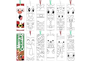 Haooryx Christmas Color Your Own Bookmarks - 75 Pack