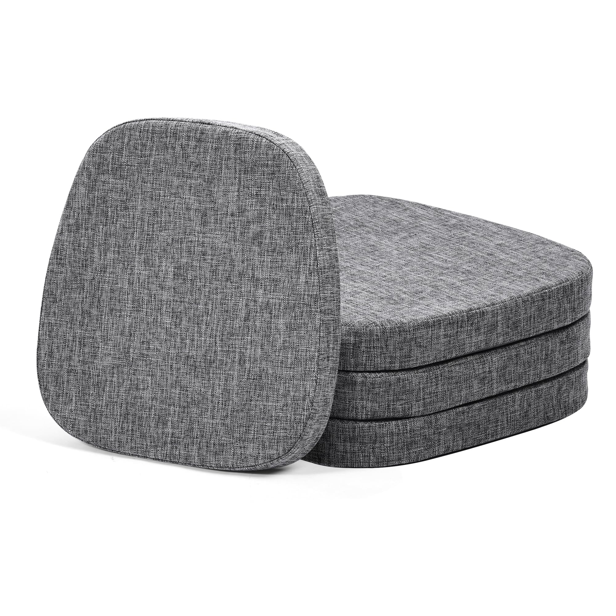 baibu 2-Layer Memory Foam Metal Dining Chair Pads, 14 x 14In, 4 Pack, Grey
