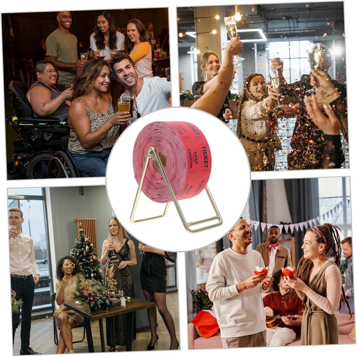 1000pcs Raffle Ticket Set Stand Game Activity Draw Tickets for Carnivals Parties Fundraisers and Events Engaging Design for Christmas Halloween and School Rewards