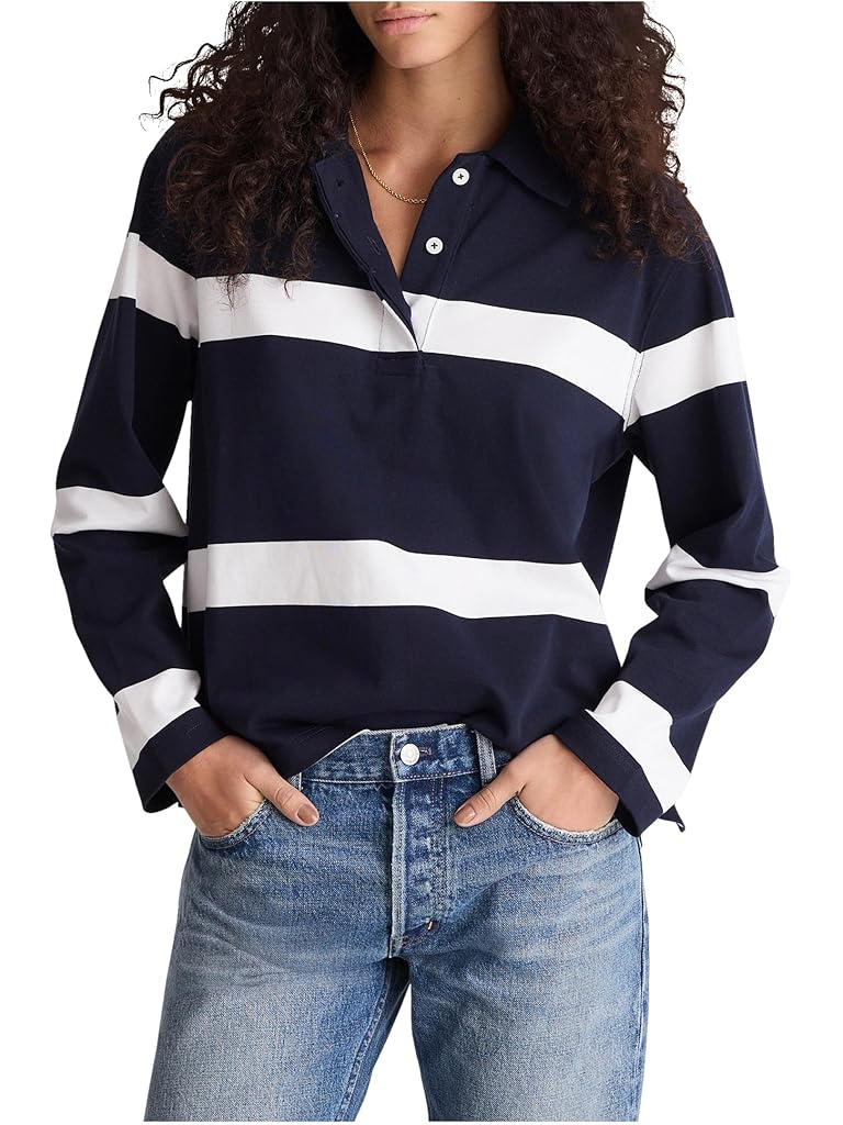 Navy Madewell Casual Cotton Polo